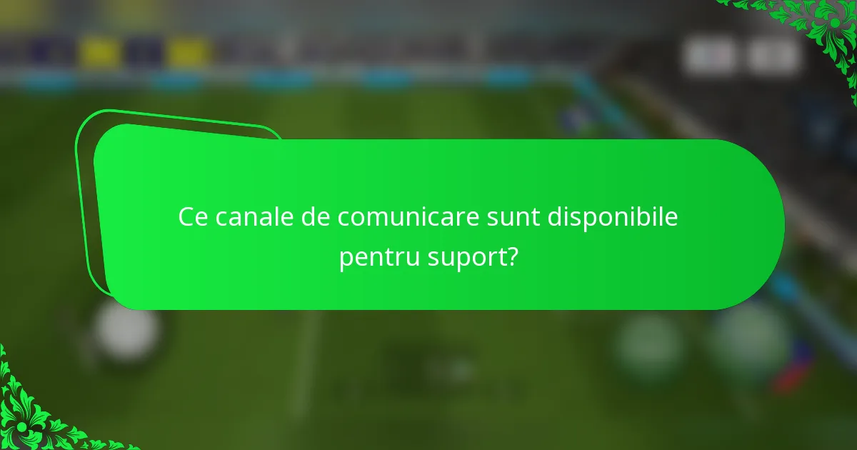 Ce canale de comunicare sunt disponibile pentru suport?