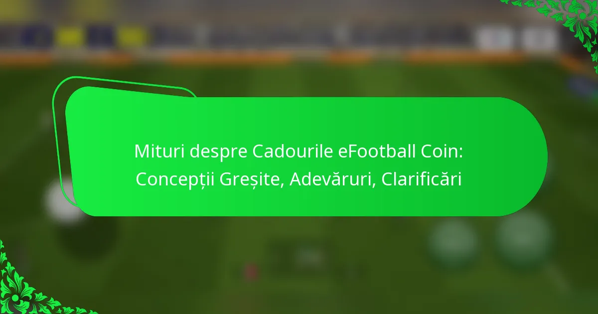 Mituri despre Cadourile eFootball Coin: Concepții Greșite, Adevăruri, Clarificări